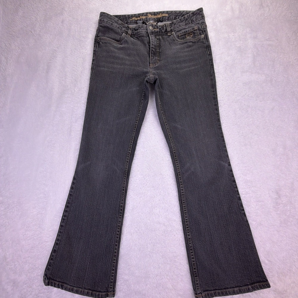 VTG Harley Davidson‎ Jeans Womens Petite 8 (30x30) Bootcut Dark Gray - Hong Kong